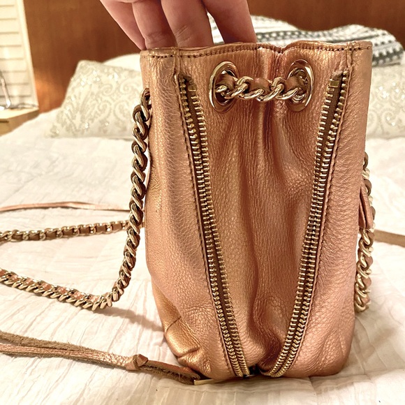 Metallic Rose Gold Rebecca Minkoff Handbag - Picture 3 of 9
